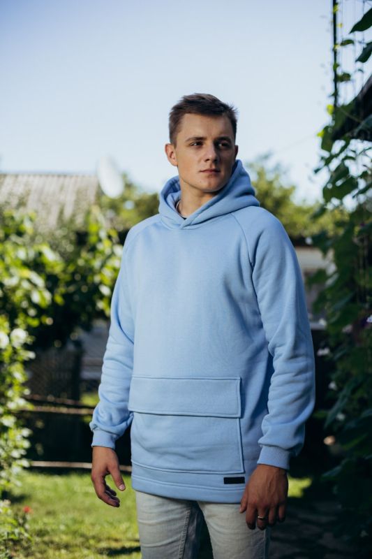 Худі South basic fleece blue   oversize